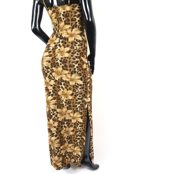Floral/Animal Print Maxi slip dress - Picture 3 of 3